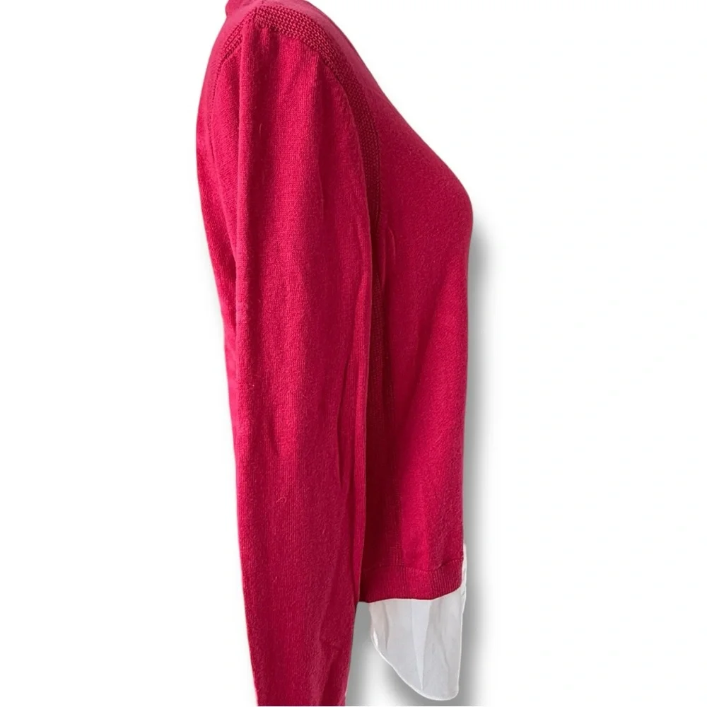 Beautiful Loft Pink and White Layered Chiffon Sweater - Picture 3 of 10